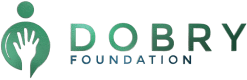 Logo of Dobro Foundation with green and blue colors.